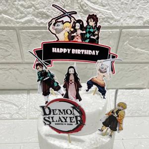 ( 1 set ) Topper Ulang Tahun Demon Slayer / Topper Cake Demon Slayer / Toper Kue Demon Slayer