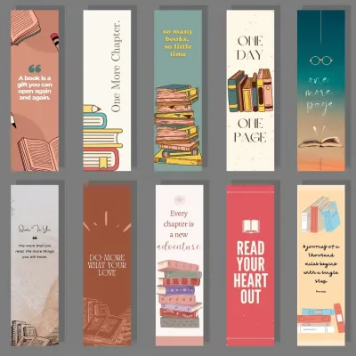 JDM Project - Pembatas Buku Bookmark Aesthetic Motivasi 10pcs - Penanda Kertas Glossy