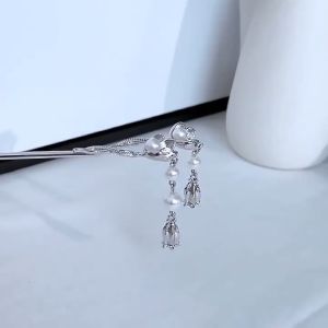Cucuk Rambut Teratai 双荷花流苏发簪 Double Lotus Tassel Hair Pin 古风步摇盘发发钗新中式汉服旗袍簪子头饰 Elegant Chinese Style