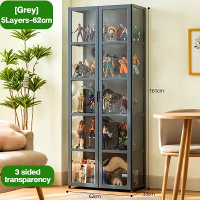 Bamboo Display Cabinet Locker 1/2Doors Acrylic door Transparent Dustproof Moistureproof Bedroom toy display cabinet