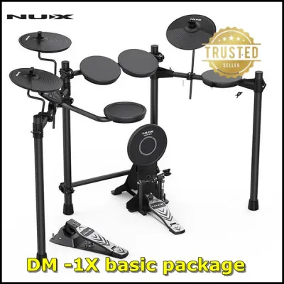 NUX DM-1X 5-Piece Digital Electronic Drum Set with FREE Headphone (DM1X / DM 1X)