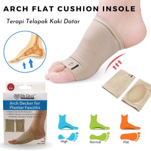 1 Pasang Foot Arch Support Bahan Kain Halus Lembut / Insole Kaki Datar Silicone Premium / Decker For Plantar Fasciitis