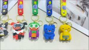[READY STOCK🛒] Funny Ugly Teeth Monsters Keychains Cartoon Character Bag Charms Soft Rubber for Key