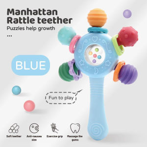 Baltra Candy Color Baby Silicone Teether Rattle Toy Safe Teething Ring Sensory Toys For Toddlers Chewing Toy
