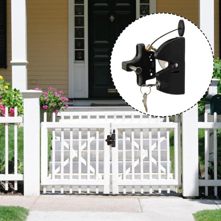 Auto Locking Fence Gates lock With Spring Loaded Pull Cable Rustproof ...
