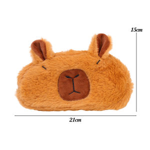 หมวกคาปิบาร่ากำมะหยี่เทียมน่ารักถุงเก็บลายการ์ตูนกระเป๋าใส่ดินสอน่ารักกล่องดินสอน่ารักใส่ได้เยอะของขวัญนักเรียน Tas Kosmetik เด็กผู้หญิง