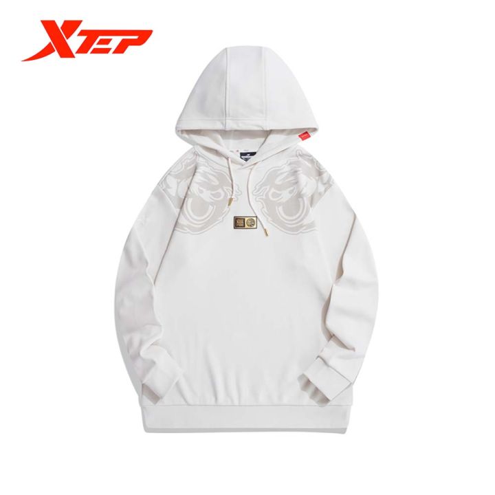 Xtep Men Sweatshirt Long Sleeve Casual Hooded Spring Loose Sports