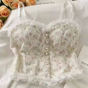 MC BR747 BRA BH TANKTOP CROP KOREAN LACE FLORAL VINTAGE WANITA MOTIF BUNGA RETRO GAYA KOREA