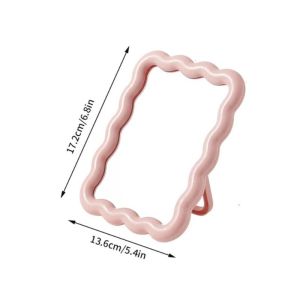 Ins Desk Square Mirror Vanity Portable Adjustable Table Desk Mirror Stand Bathroom Living Room