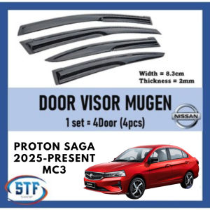 Proton Saga 2025-PRESENT MC 3 Premium Door Visor Air Press Window Mugen Style Acrylic Wind Deflector (4PCS/SET)