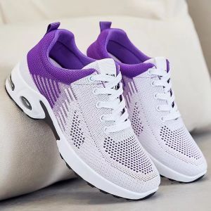 Women Korean Style Mesh Breathable Sneakers LightWeight Flat Casual Shoes Black Rubber Running Shoes For Women On Sale Jogging Shoes