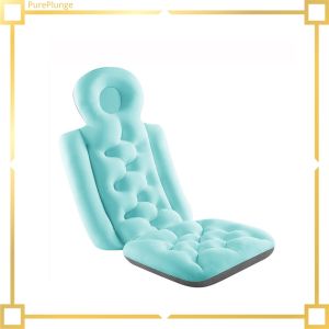 【Premium Quality】 PurePlunge FAY Bathroom Supply Bathing Pad Neck & Back Relax Full Body Bath Pillow Waterproof Non-Slip Spa Bathtub Cushion/Multicolor