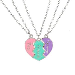 3 Pieces Elegant Silver Plated Alloy Friendship Necklaces with Sturdy Alloy Materials Designs Accessory for Daily Wear