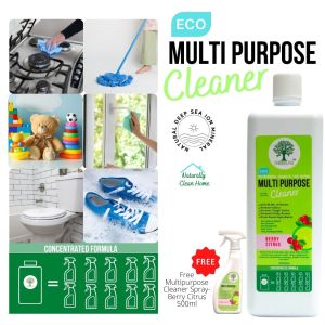 ThreeLab MultiPurpose Cleaner Kitchen Bathroom Stain & Odor Removal Anti Bacterial Very Effective w Free Gift [Concentrated Formula 1000ml]