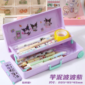 Tempat Pensil Troli Sanrio Cinnamoroll Kuromi Melody Bear Kotak Alat Tulis Trolley