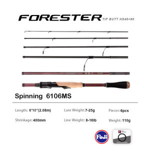 FORESTER Portable Trout Rod Fuji Guide Ring Fast Action 2.1m 2.08m Spinning and Casting Travel Fishing Rod