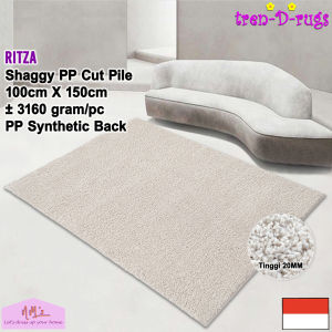 Tren-D-rugs Karpet shaggy bulu tebal halus polos permadani ruang tamu tidur 100 cm x 150 cm - NMs