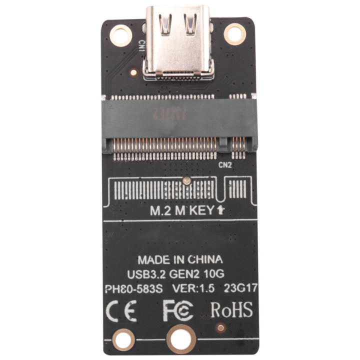 Sujurio M.2 NVMe SSD-behuizing Naar USB-C – JMS583 Chip, 10Gbps, Geschikt Voor 2230/2242/2260/2280, Zwart