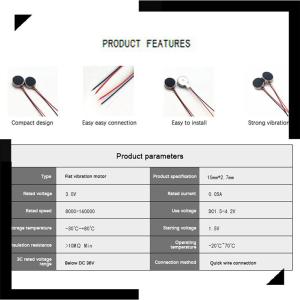 ❣💕WonderfulBuyinge มอเตอร์สั่นขนาดเล็ก1027 2ชิ้น DC 3V 12000รอบต่อนาทีแบบปุ่มแบนมอเตอร์สั่นขนาดเล็กสำหรับโทรศัพท์มือถือเพจเจอร์