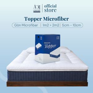 Topper gòn dày 5cm/10cm đủ size Lông vũ Microfiber À Ơi Concept vải bọc 100% cotton cao cấp Hàn Quốc