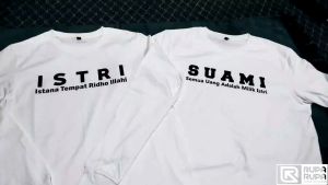 Baju Kaos Couple Pasangan SUAMI dan ISTRI Bahan Katun Combed 30s
