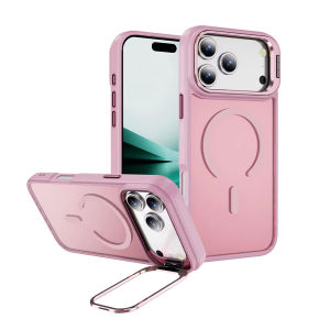 Metal Lens Stand Magnetic For iPhone 18 ProMax 17 16 15 14 Pro Max Plus Shockproof Wireless Charge Cover Case Metal Lens Stand Magnetic For iPhone 17 ProMax 17 Air 16 15 14 Pro Max Plus Matte Shockproof Wireless Charge Cover Matte Case