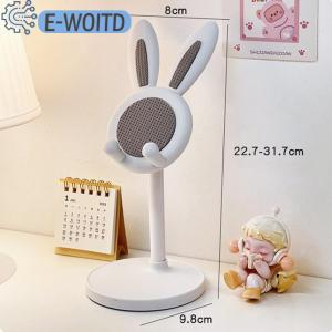 ที่วางโทรศัพท์มือถือแบบตั้งโต๊ะสีชมพูสำหรับสมาร์ทโฟนปรับได้น่ารักรูปกระต่ายโต๊ะการ์ตูน