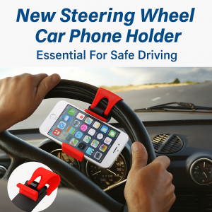 Steering Wheel Car Phone Holder Anti Slip Adjustable Car Mount Easy Installation