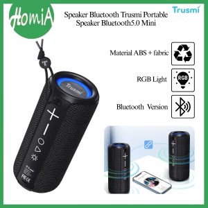Speaker Bluetooth Trusmi V5.0 Portable IPX6 With RGB Light Sound And Deep Bas Powerfull Premium - HOMIA