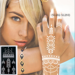 1pcs Indian Henna Hollow Tattoo Templates Temporary Tattoo Stencil Body Painting Tattoos Inkjet Template Tattoo Stencil Stickers