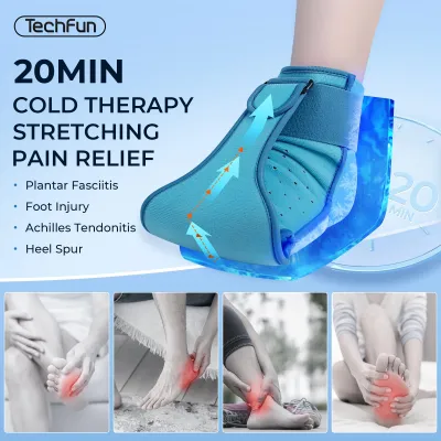 Tech Love Plantar Fasciitis Night Splint Foot Ice Pack Wrap for Plantar Fasciitis Relief Plantar Fasciitis Brace for Men WomenAnkle Ice Pack for Achilles Tendonitis Heel Spur Foot Pain（1PC）