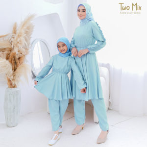Setelan Gamis Couple Ibu Anak Perempuan - Stelan Baju Gamis Couple Ibu Anak Cewek 4358