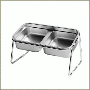 Dog Food Bowl 304 Stainless Steel Can Hold Grain and Water Snacks Cat Bowl No Black Chin