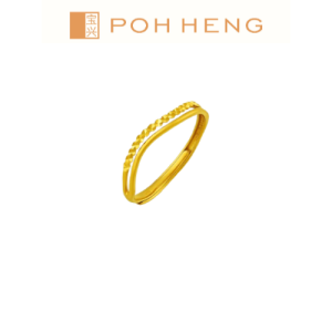 Poh Heng Jewellery 24K Wave Ring in Yellow Gold[Price By Weight]