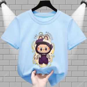 Baju kaos Anak Motif labubu Ungu untuk usia 1-15 thn Ukuran All Size S-XXL terbaru