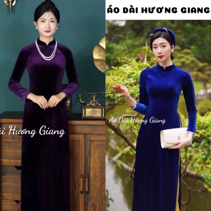 Tổng hợp các màu Áo dài chất liệu nhung co dãn tốt,dày dặn, mềm mịn, ôm ...