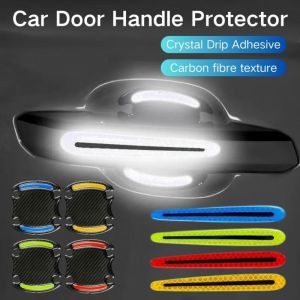 NOBLELYN Reflective Car Door Handle Stickers Self Adhesive Carbon Fiber Door Handle Scratch Cover  Scratch Resistant Protective Film Car Door Handle