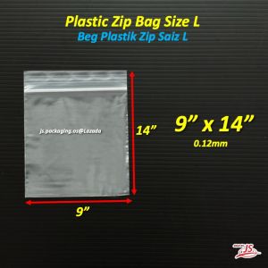 Zip Bag Size L 20Pcs/50pcs Zip Lock Zipper Plastic Transparent Quality Clear Ziplock Plastik Beg Zipper Bag