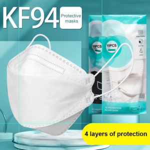 50pcs KF94 Face Mask 4-Ply Non-Woven Protective Anti-Smoke Black Washable Cloth Made in Korea Single Side Color