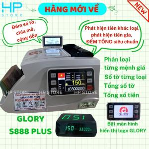 Máy đếm tiền cao cấp - GLORY S888 PLUS phát hiện tiền giả tiền lẫn loại tính tổng siêu chuẩn bảo hành 24 tháng