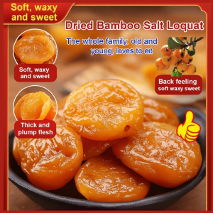 ✨【0 Additive】 Natural Bamboo Salt Loquat Handmade Loquat Original Loquat Honey Dried Loquat Fruit Snack Preserved Fruit Natural Ingredients Portable Packaging