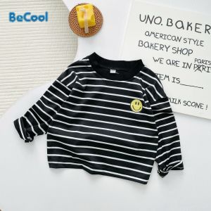 Áo Phông Dài Tay Cho Bé Áo Phông In Hình Mặt Cười Chất Cotton Zip Cho Bé Trai-Bé Gái Từ 7-21kg BECOOL