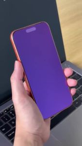PDDKISS Compatible for iPhone 16 Privacy Screen Protector Tempered Glass 6.1 Inch Purple Gradient Anti Blue Light HD Easy Installation