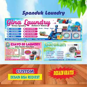 Spanduk Banner Laundry Londri Londry Bisa Request Desain Custom