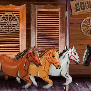 【จัดส่งภายใน 2-3 วัน】 ลูกโป่งฟิล์มอลูมิเนียมรูปม้าตกแต่งวันเกิดงานปาร์ตี้ขี่ม้าตกแต่งงานปาร์ตี้