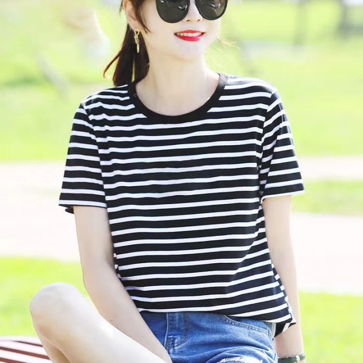 Black and white striped shirt philippines sales
