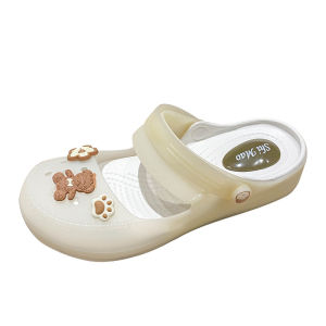 [Free Shipping] WomenS New Style Thick-Soled Soft-Soled Summer Outdoor Wear Heart-Shaped Jelly Gradient Transparent Toe-Cap Sandals