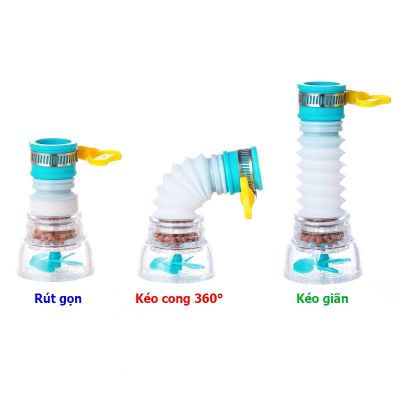 Combo 2 Đầu Vòi Lọc Nước Xoay 360 Độ - Đầu Lọc Gắn Vòi Nước Bồn Rửa Chén Bát