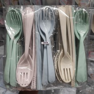 Souvenir Pernikahan Sendok Garpu Sumpit go green lokal Kemasan Plastik + Kartu Ucapan Isi 50 pcs