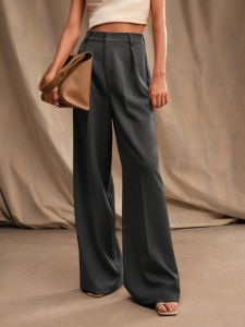 high waist drape straight suit pants Spring summer and autumn fashion womens special high waist slim style urban OL trendy pants